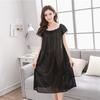 Chic Solid Color Smooth Surface Sleepwear Lightweight Quick Dry Women Nightdress for Adult Nightie Dress