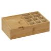 BAMBOO ORGANIZER with Mirror, Large, 11 Compartments