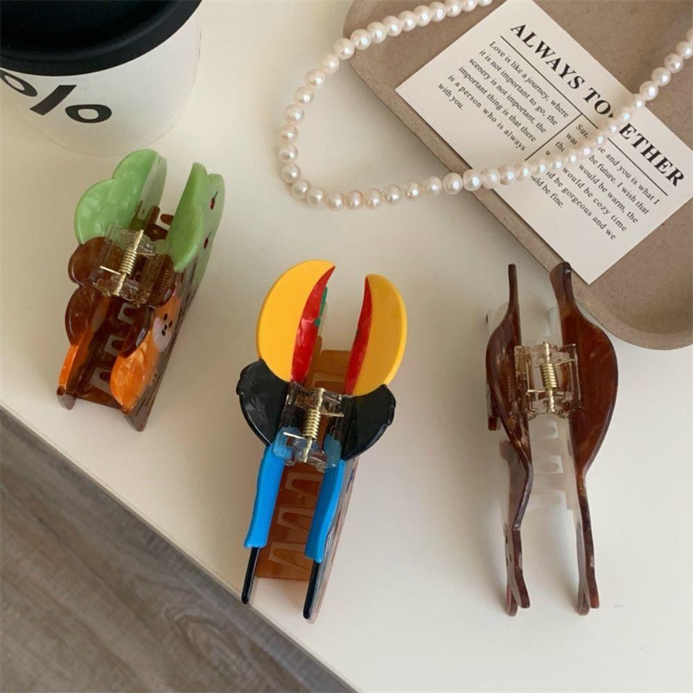 Cartoon Acetate Hair Claw Creative Bird Shark Clip Fashion Animal Hair Clip Daily