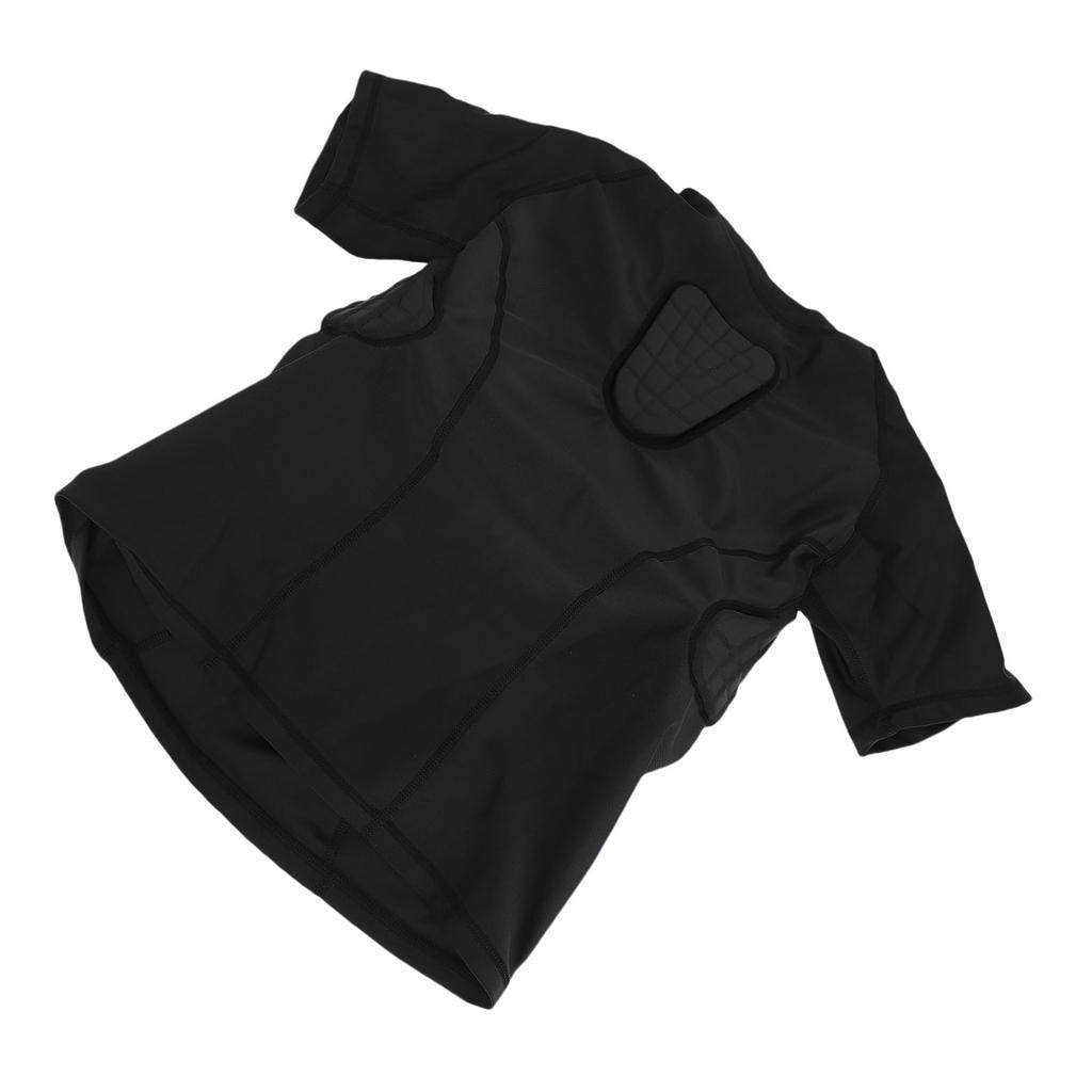 Подростковая компрессионная рубашка с мягкой защитой, с коротким рукавом, защитная рубашка, защита ребер и груди, футбольная рубашка, защита