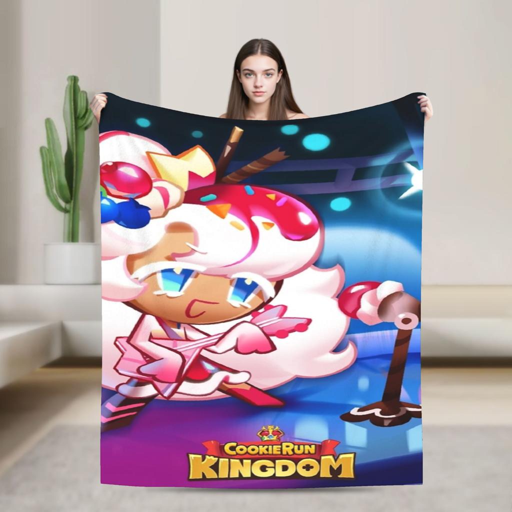 Вязаный плед Чистая Ваниль Фланелевый Cookie Run Kingdom Теплые пледы для кровати Спальня Квилт
