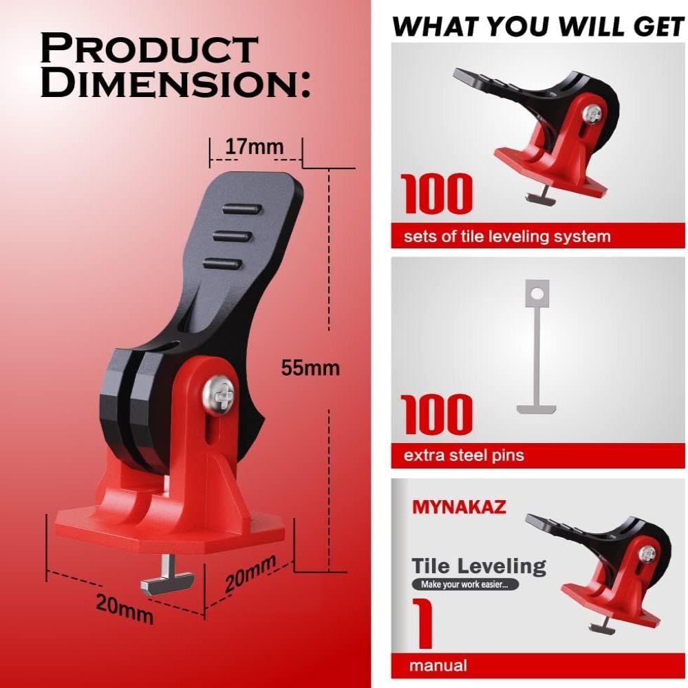50 шт. Подходит для плитки 8-12 мм Система выравнивания плитки Регулируемый многоразовый строительный набор профессиональных инструментов Стена