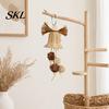 Bell-shaped Bird Toy Rattan Woven Parrot Toy, Bell Chew Chewing with Bells or Balls, Cage Accessories for Cockatiels Budgies Small Medium Parrots