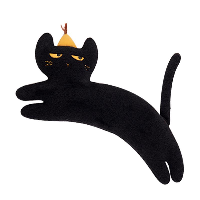 Черно-белая плюшевая подушка-кошка Коко - милая подушка-котенок и спинка для дивана