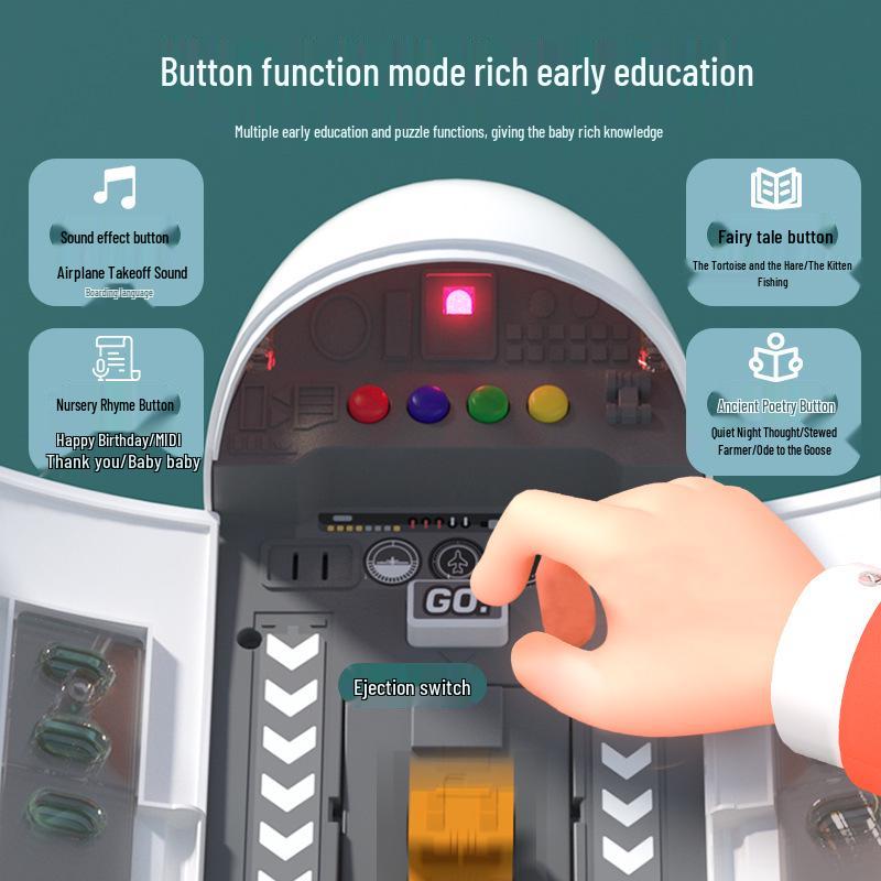 Extra Large Inertial Airplane Toy with Lights & Music - Educational Storage Set for Kids