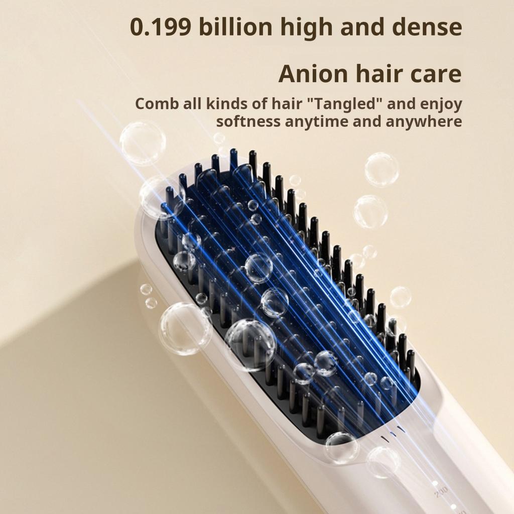 Беспроводной выпрямитель для волос, щетка с 3 регулируемыми температурами, быстрый нагрев, USB-зарядка, портативная горячая щетка с отрицательными ионами, электрическая расческа для укладки вьющихся волос