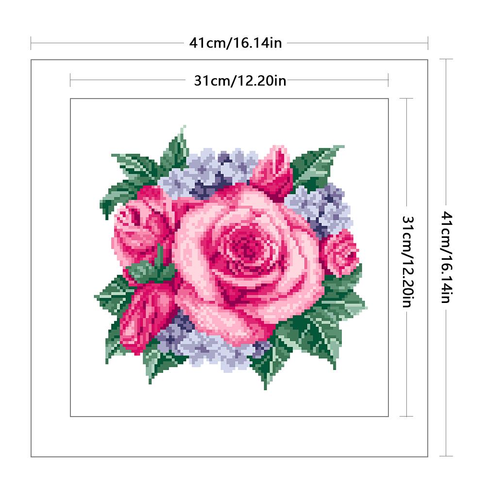 Частичная вышивка бисером печатный 9CT цветок вышивка крестом набор для домашнего искусства #