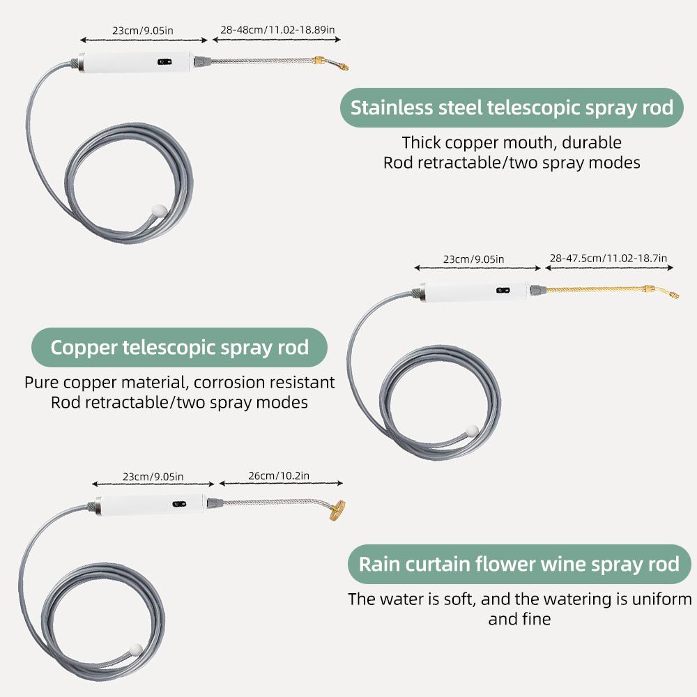 Поливочная насадка из нержавеющей стали с 3 регулируемыми распылителями и простым управлением в один клик, электрическая