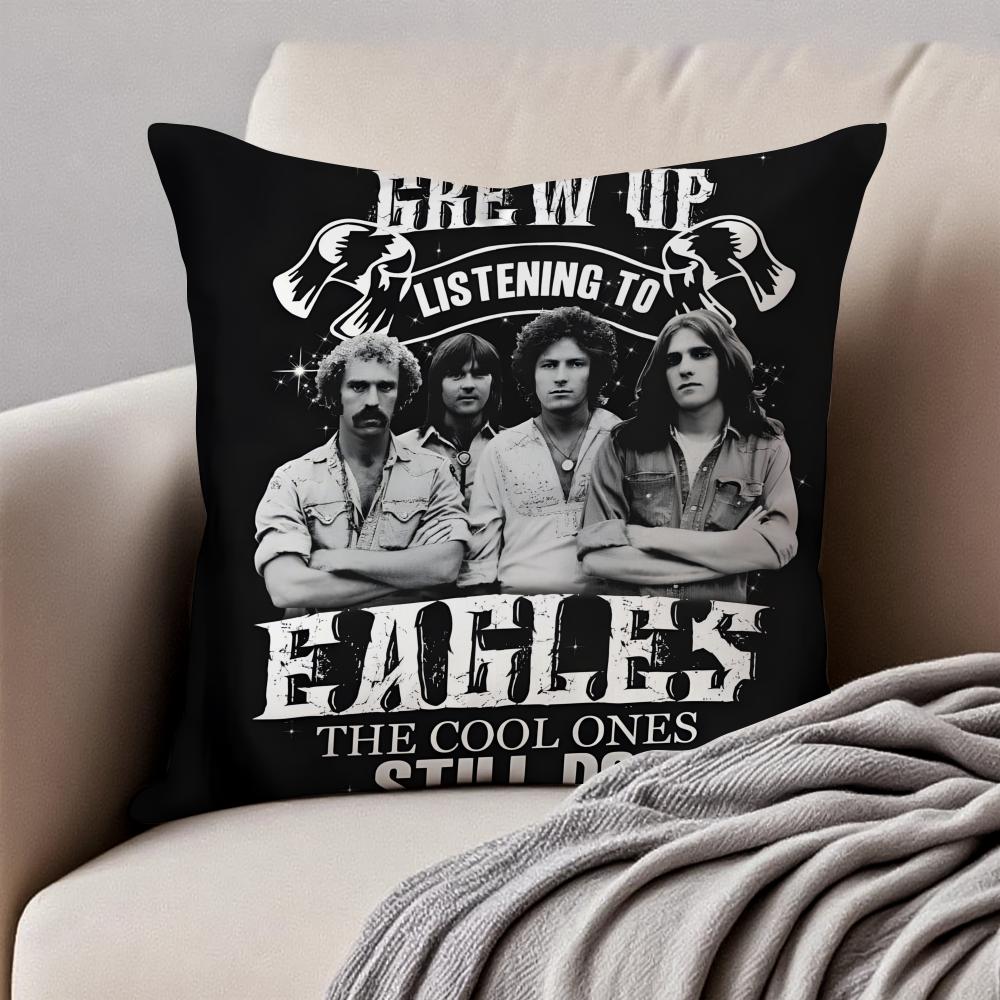 Классическая рок-группа Т-The Eagles Наволочка Подушка Защита от пылевых клещей Невидимая молния Короткий плюш Подушка для дивана
