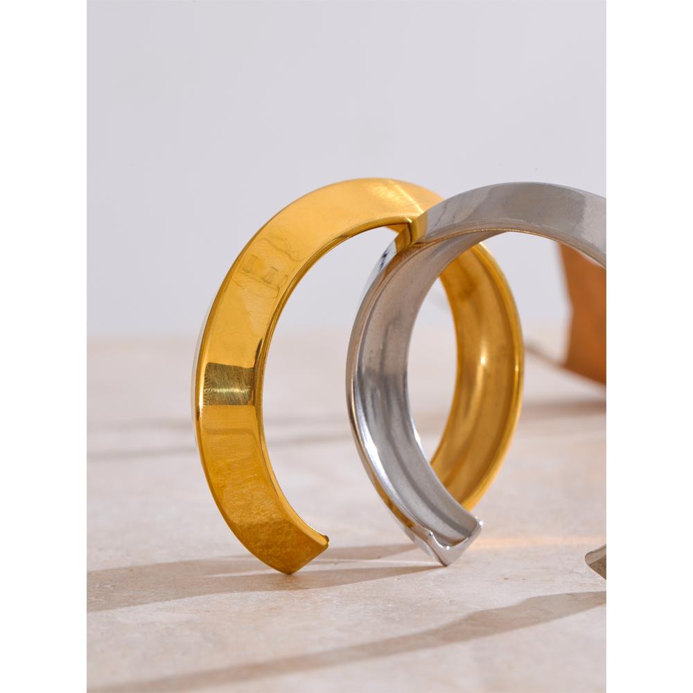 Eetit Браслет-манжета из нержавеющей стали с PVD-покрытием, гладкой полировкой, водонепроницаемый, модный, с шармом, высококачественный браслет для женщин