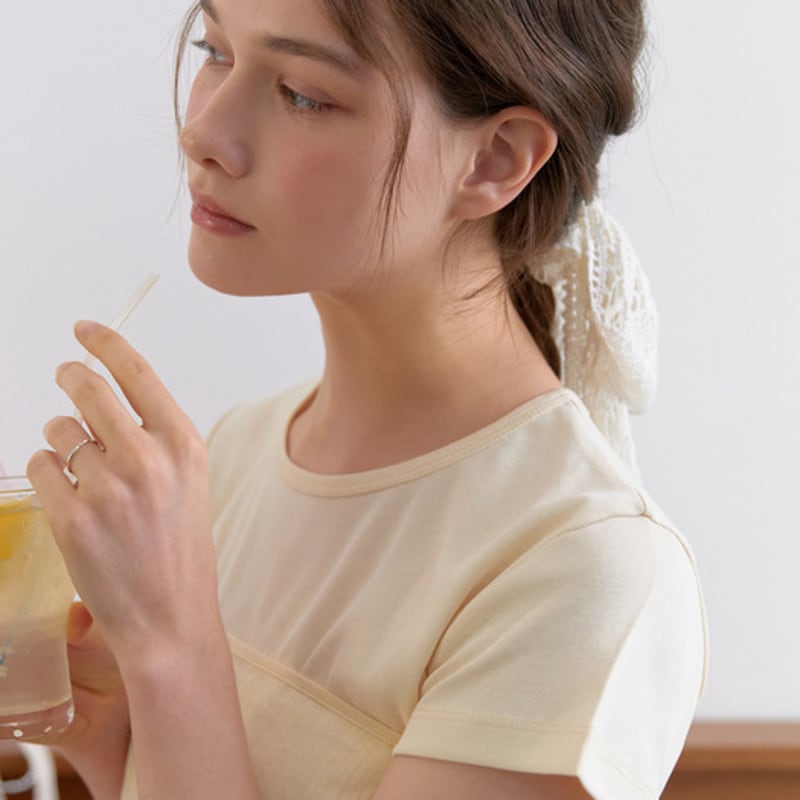 RE_L Бранч многослойная резинка-скранчи (белый)