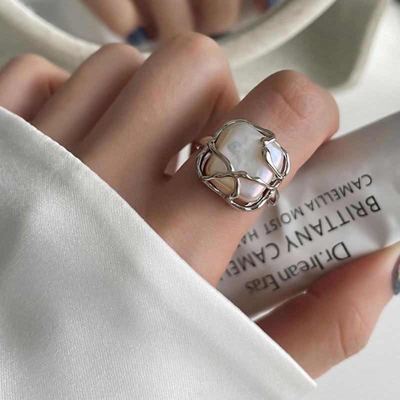 VENTFILLE 925 Stamp Silver Color Cool Multiple Styles Irregular Rings Pearl Crystal Zircon Jewelry Girls Gift Dropshipping