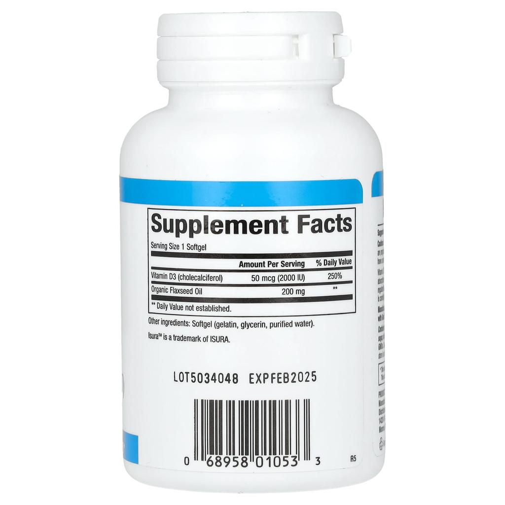 Vitamin D3, 50Mcg (2,000Iu), 120 Softgels