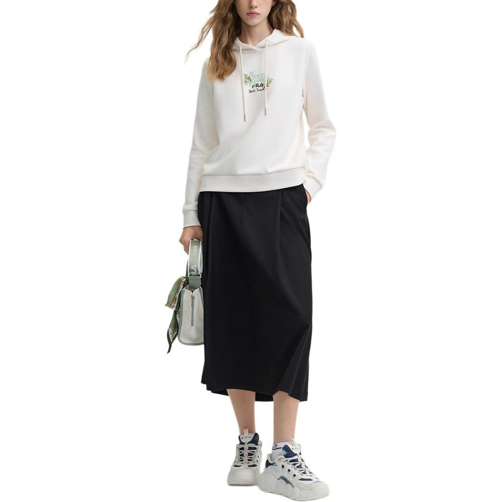 Fila X Rousseau Серия Heritage Повседневный Удобный Вышитый Трикотажный Свитшот с Длинным Рукавом Женский свитшот Овсяный F11W448213F-BG