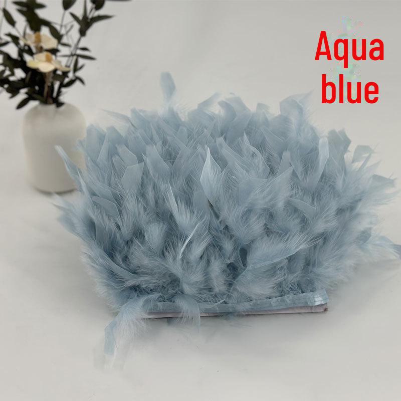 Red Lace Net Turkey Feather Strips for DIY Handmade Wedding Dance Costumes and Decorations