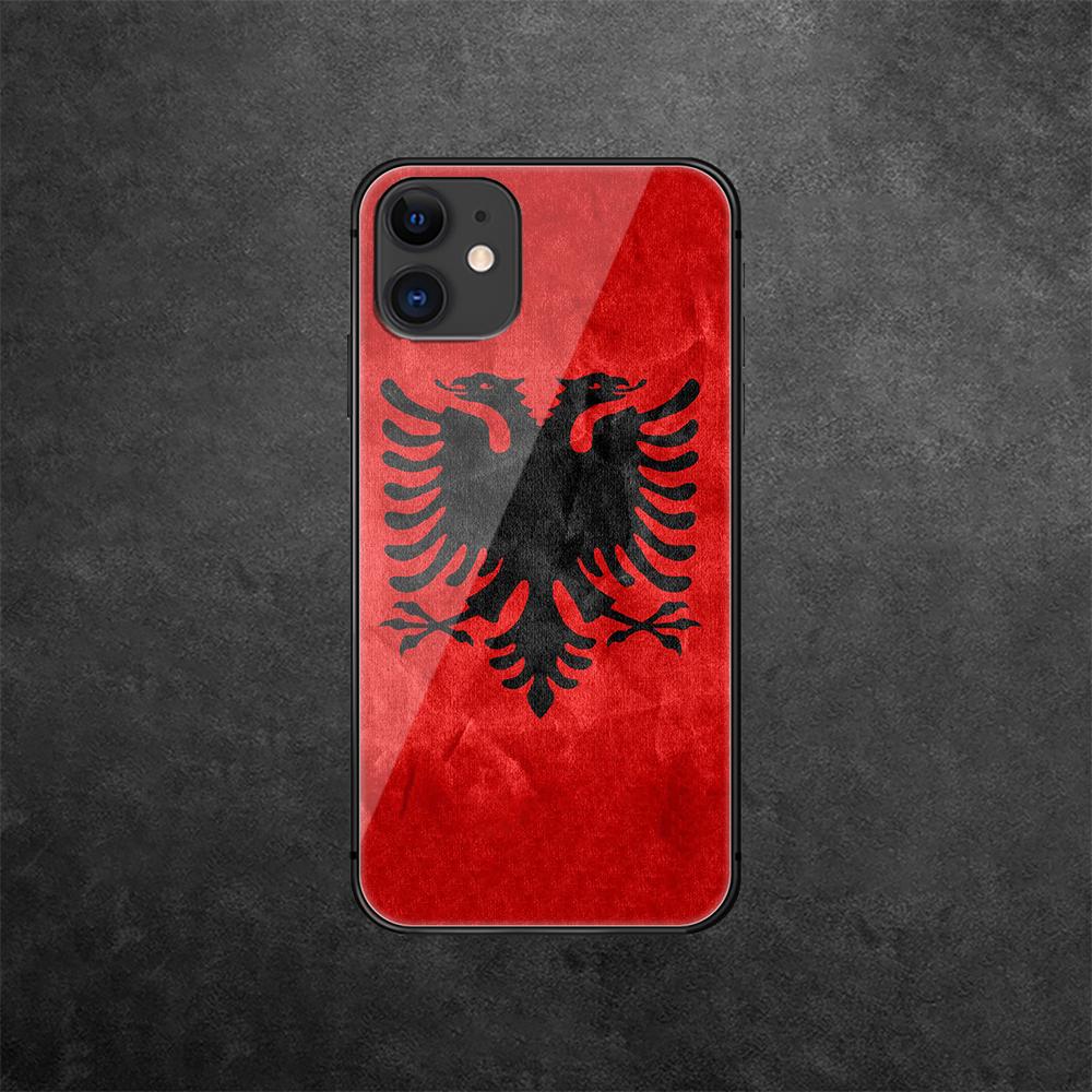 Чехол для телефона из закаленного стекла «Албанцы» для iPhone Samsung Galaxy OnePlus Oppo Xiaomi Redmi Note SA 7 8 9 10 11 12 13 14 20 21 22 53 Pro Ultra