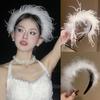Exquisite Bridal Headwear Luxury Feather Hairband Elegant Wedding Headdress for Girls