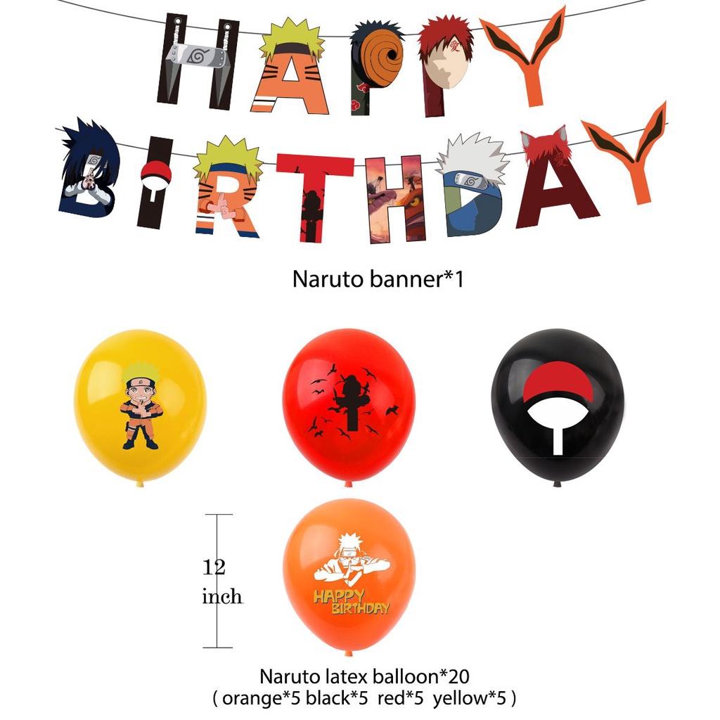 Наруто Аниме Тематическая Вечеринка по Случаю Дня Рождения Воздушный Шар Баннер Топпер для Торта Украшение Вечеринка