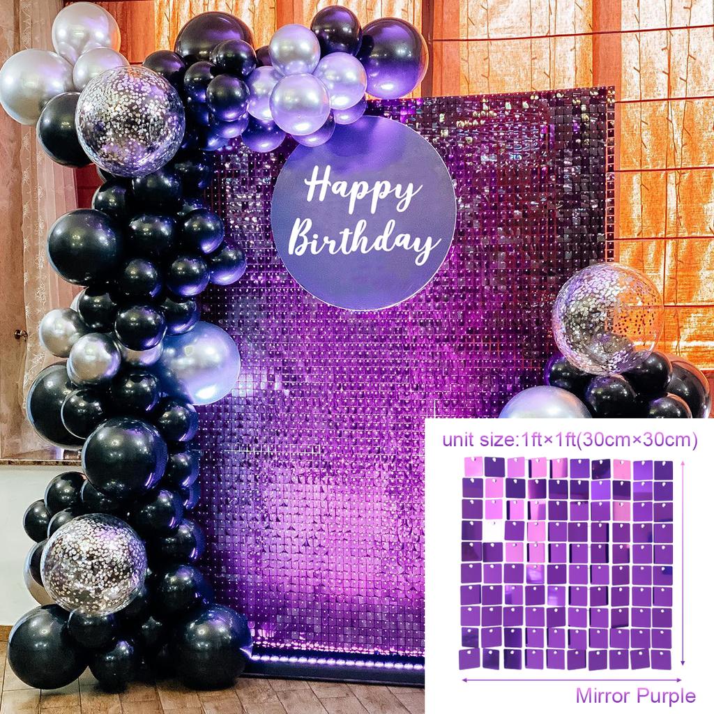 Iridescent Party Sequin Backdrop Glitter Shimmer Square Sequin Panel Wall Popular Wedding Decor Baby Shower Birthday Decoration
