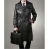 Stylish Fashion Formal Work Black Handmade Original Lambskin Leather Trench Coat