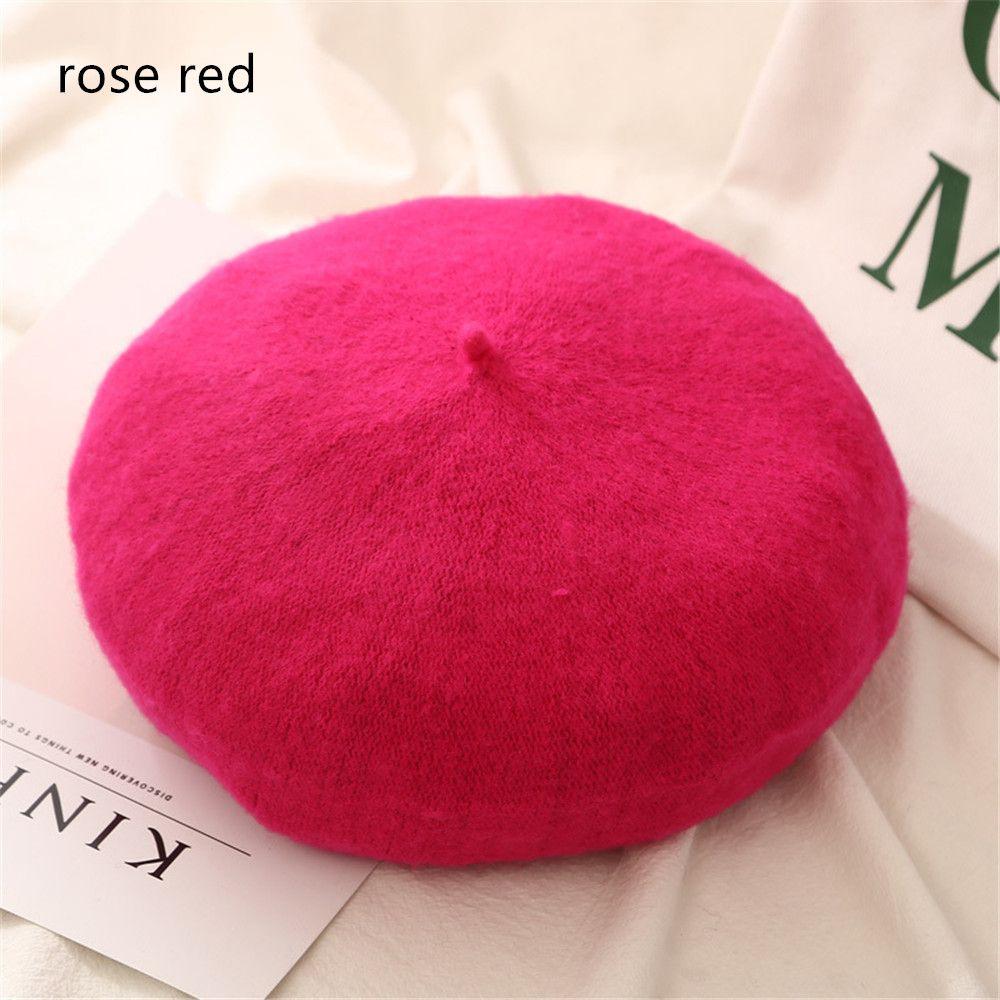 Women Wool Beret Hats Winter French Hat Girls Solid Color Fashion Autumn Winter Beret Hat For Women Flat Cap Hat Felt Berets