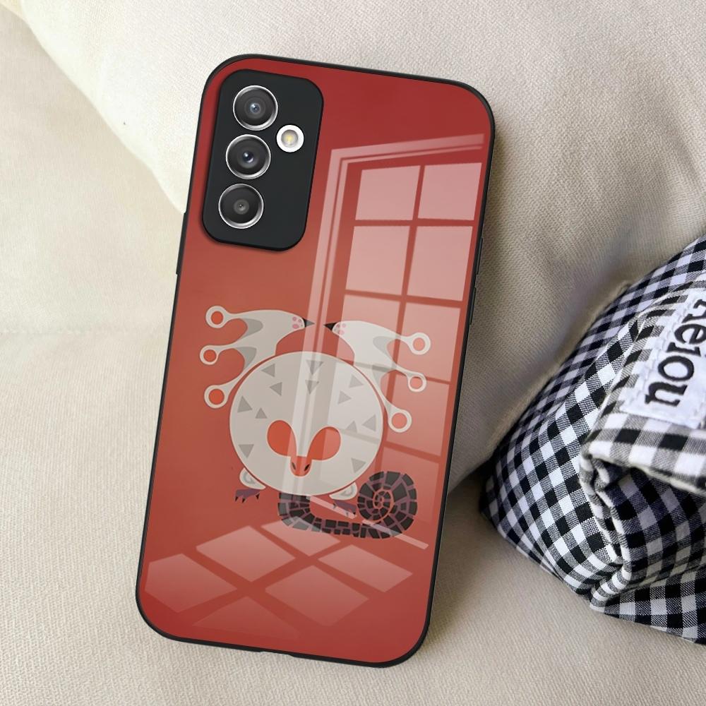 Чехол для телефона M-Monster Hunter для S25 Samsung S24 Ultra S23 Fe S22 Plus S20 S21 A16 A54 A34 A53 Стеклянная крышка