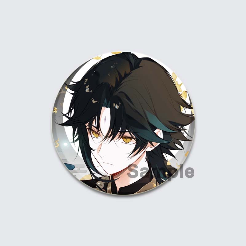 Значок Genshin Impact Game Anime Girl Hu Tao/Venti/Jean, 58 мм, круглая брошь для рюкзака, одежды, аксессуаров, ювелирных изделий, подарков