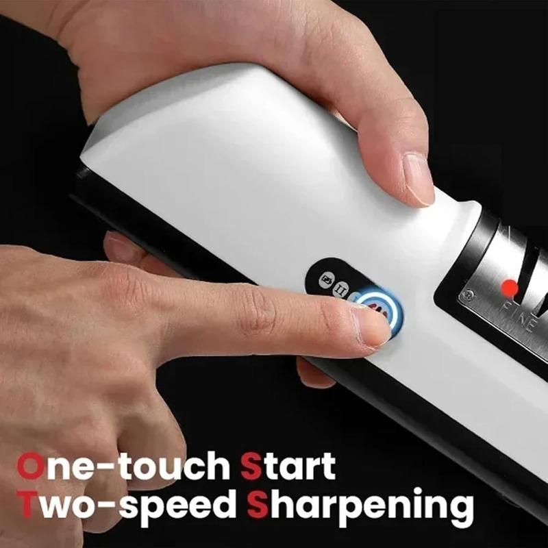 Electric Knife Sharpener,2026 New Automatic Kitchen Knife Sharpener with Safe Enclosed Sharpening Slots,Non-Slip Base,3-Speed 4-Stage System,(A3)