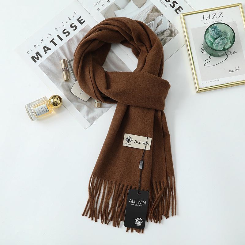 Женский шарф-шаль из кашемировой шерсти премиум-класса белого цвета - Коллекция Зима 2025