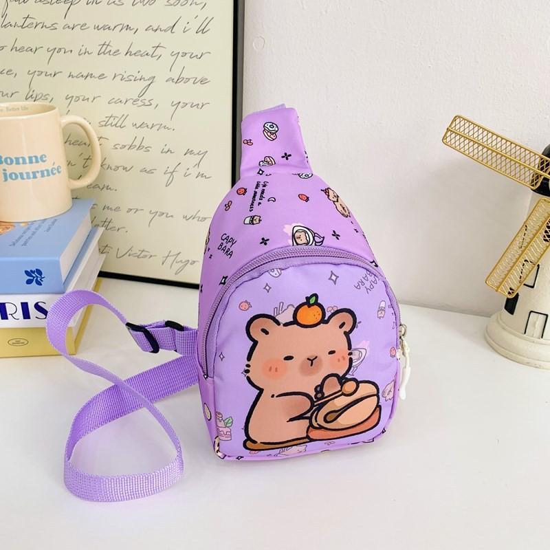 Children Capybara Printed Diagonal Package Polychrome Casual Outdoor Bag Chest