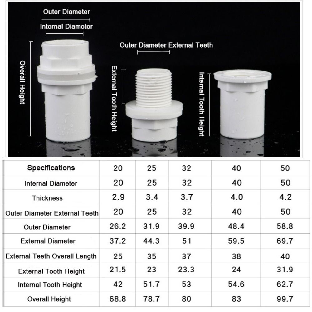 20~50mm Drainage Connector Waterproof Aquarium Pipe New Drain Joint  Garden