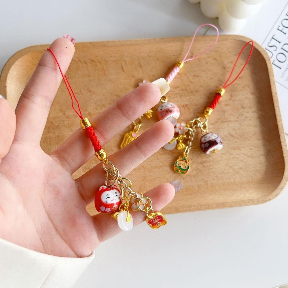 Ремешок для телефона Lucky Cat, украшение для телефона с подвеской Lucky Cat U в виде диска