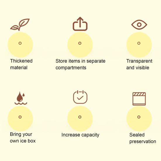 Поднос для фруктов Yousheng, ящик для хранения продуктов с 5 отделениями, большая вместимость, не содержит BPA, прозрачный, многоцелевой, для фруктового салата