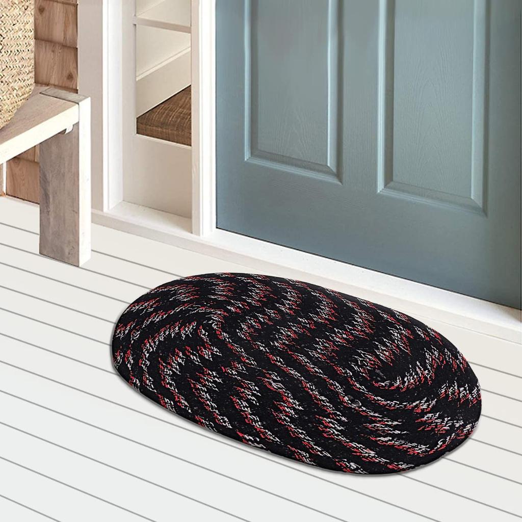 Cotton Oval Door Mat For Porch/Kitchen/Bathroom/Laundry Room