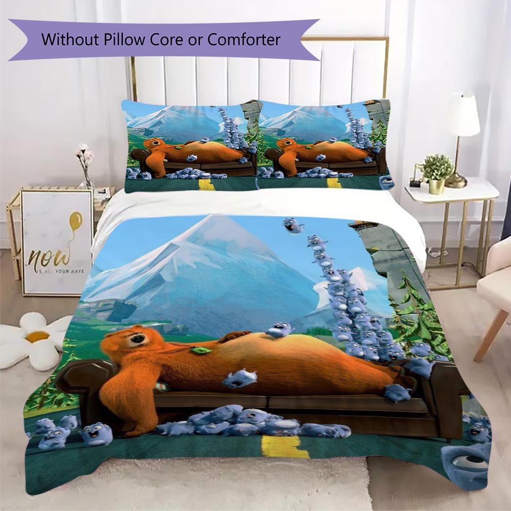 Grizzy and the Lemmings print Pattern Bedding,Quilt Set Quilt Cover Pillowcase Home Birthday Gift (1*duvet cover+2*pillowcase,without core)XSJT0917056