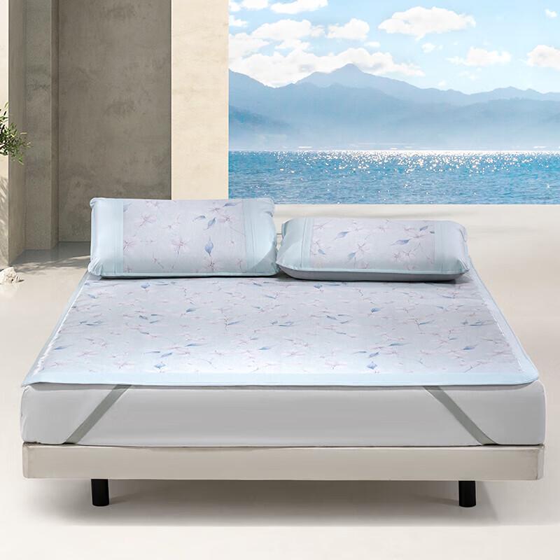 Mercury Home Textiles Жасмин Белое Облако Ледяной Шелк Охлаждающий Коврик Набор из 3 Предметов