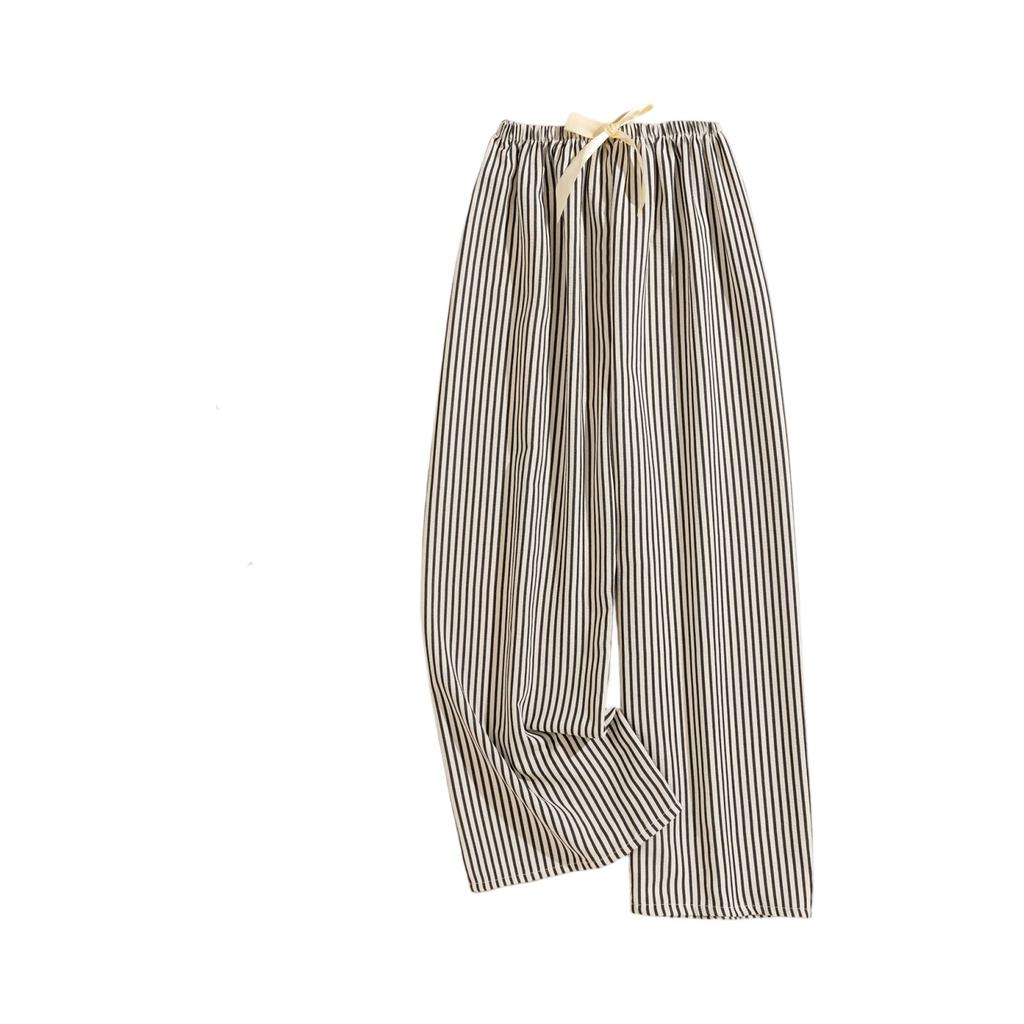 Women's Casual Fashion Sleep Pants Striped Loungewear Pants Wearable As Outerwear High-Waisted Pants