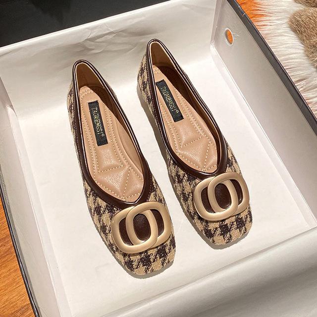 2024 модная женская обувь с квадратным носком, туфли без шнуровки, повседневная обувь на плоской подошве со стразами, женская милая обувь для босиком, большой размер