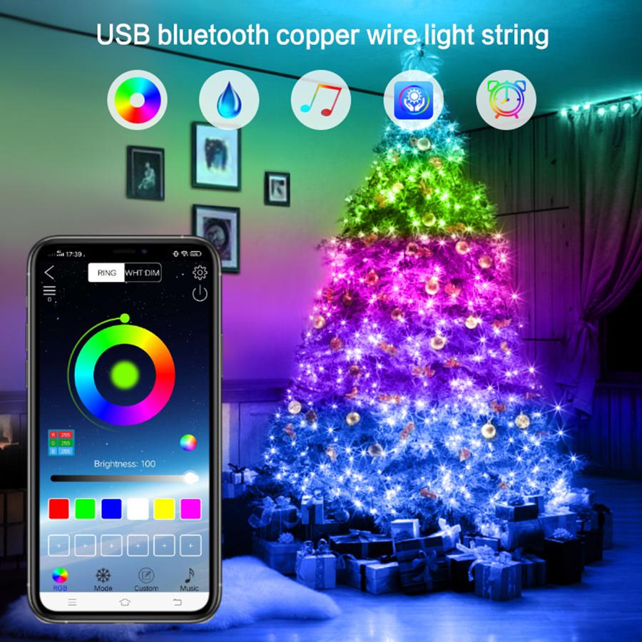 Bluetooth Light String Mobile Phone APP String Light Christmas Tree Decoration