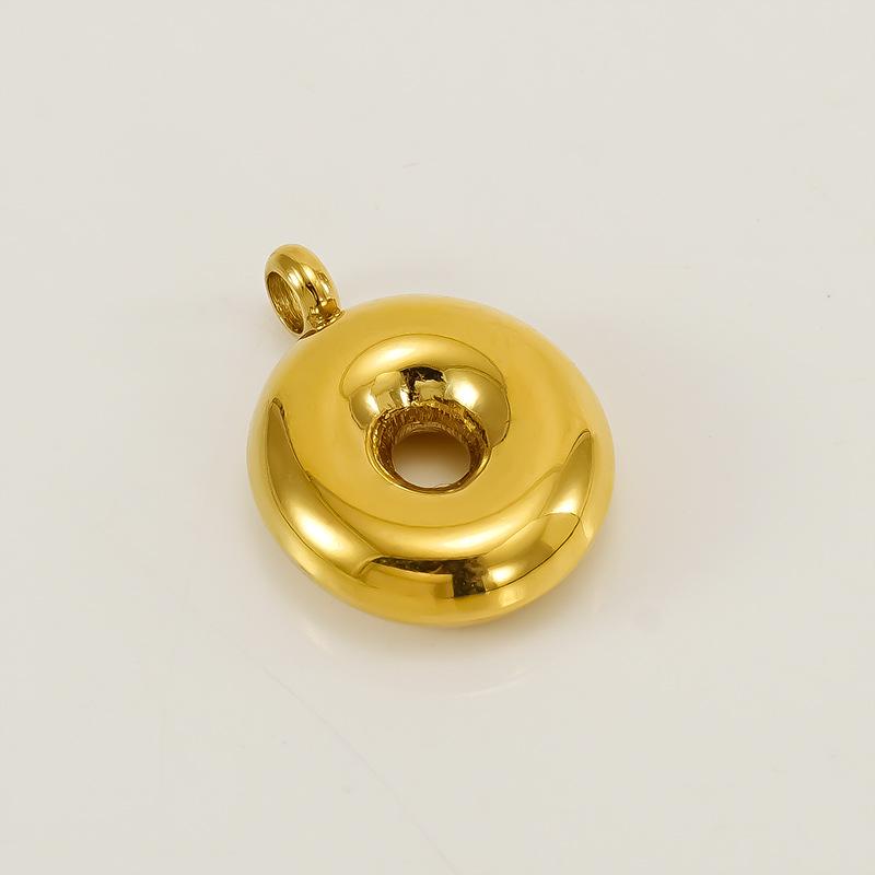 Stainless Steel Bubble Letter Titanium Necklace - European & American Fashion, 26 Letter Options