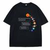 Cosmic Solar System Planets Print Hip Hop Top Short Sleeve Summer Street Casual Tee Clothing Loose Oversized T Shirt Cotton Tops