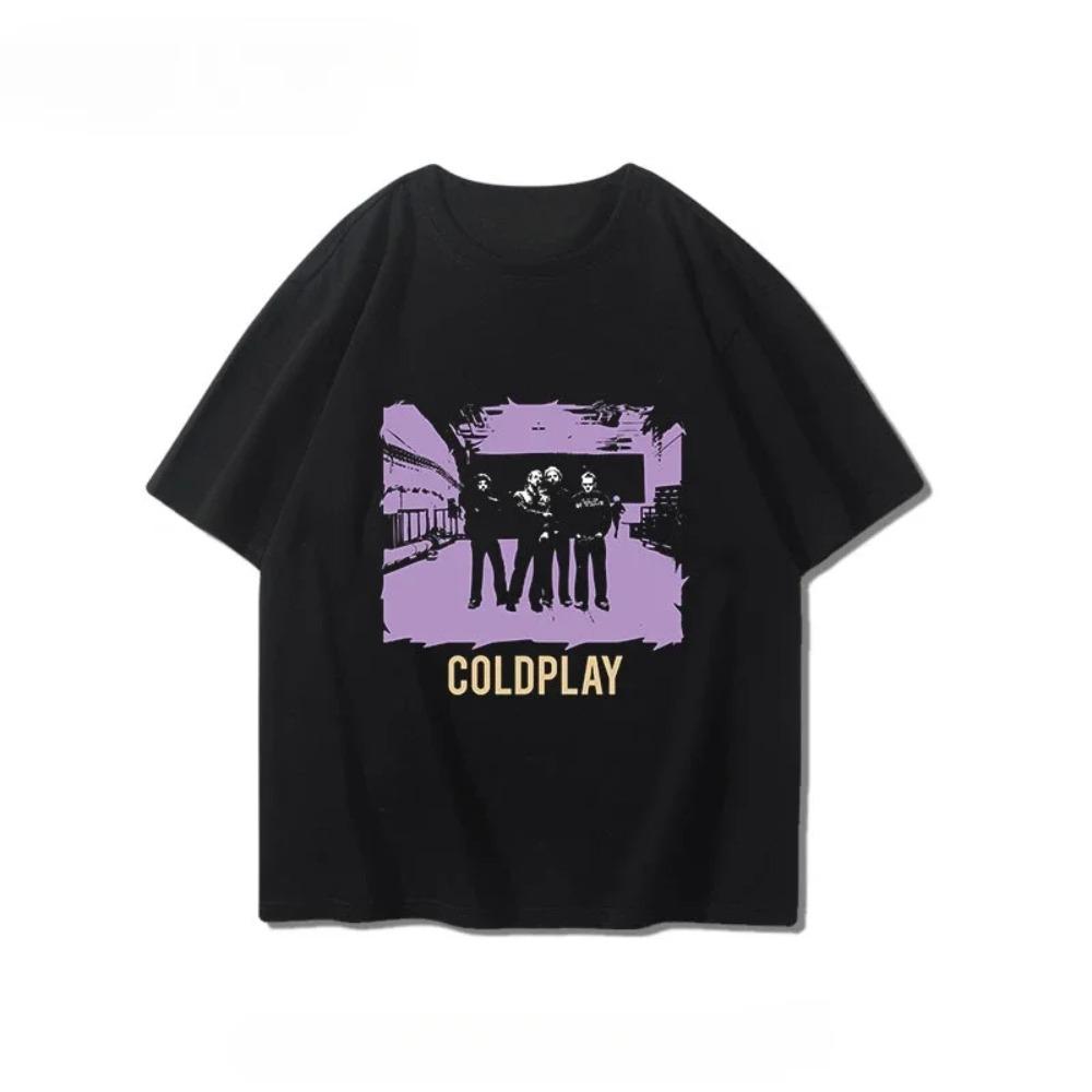 Coldplay Футболка с коротким рукавом для мальчиков и девочек, летняя, Лондон, альтернативный рок, с принтом, повседневная, графическая