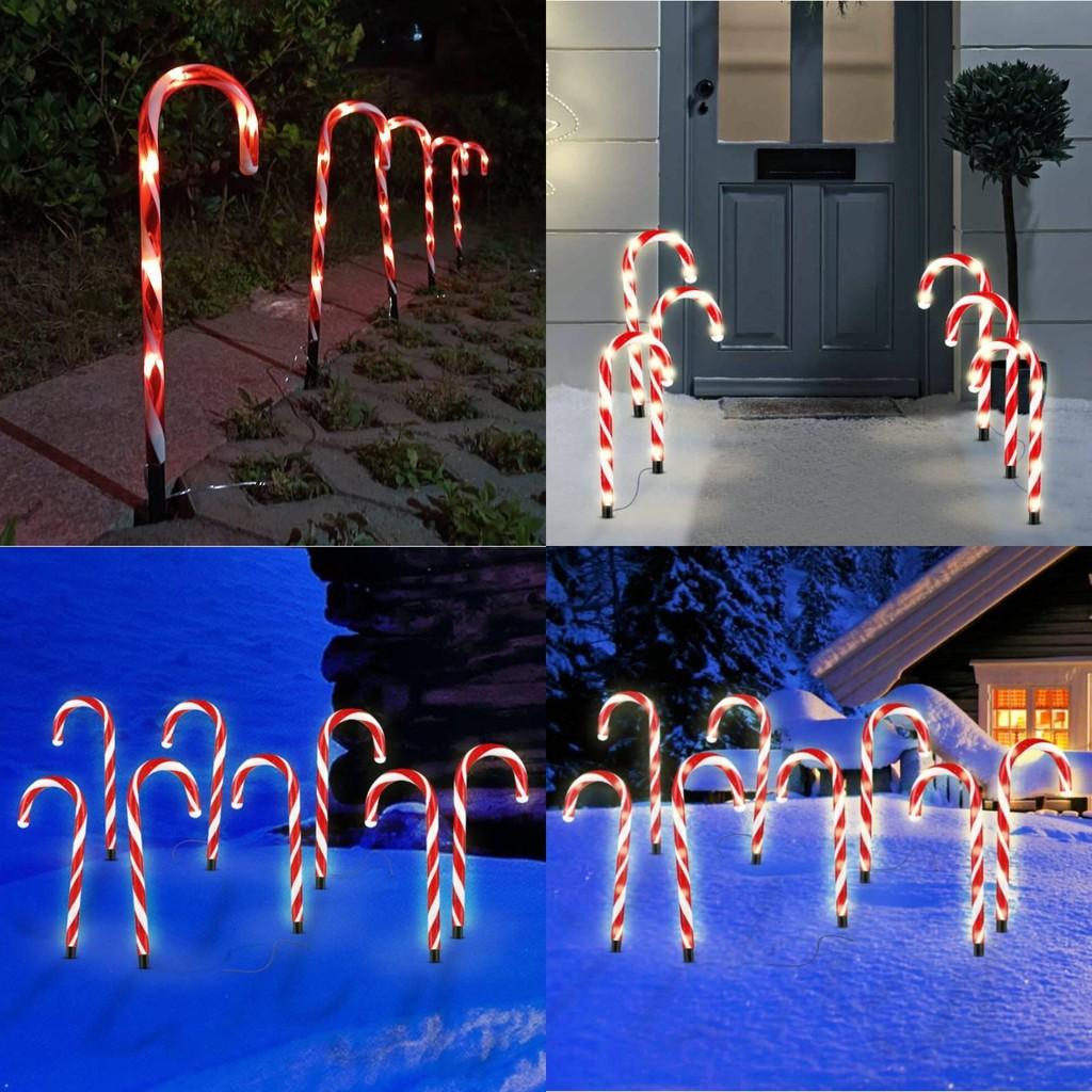 Candy Solar Christmas Cane Light String For Courtyard Garden Lawn Decoration
