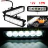 Car LED Light Bar 12V 18W 6000K Super Bright Work Light IP67 Waterproof Flood Spot White Off Road Head Light Driving Light