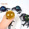 Colorful Beads Spider Squeeze Toy Anxiety Stress Relief Fake Spider Pinch Sensory Toy Kids Teens Adults Soft TPR Stress Ball Animal Fidget Toy
