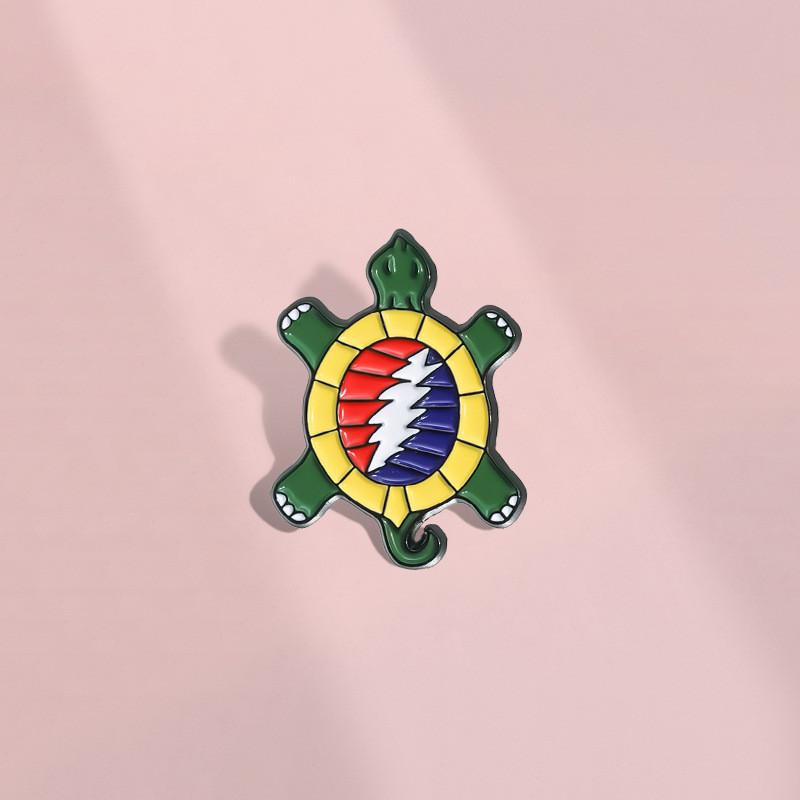 Unique Colorful Turtle Shaped Cartoon Brooch Creative Pin For Music Fans And Collectors
