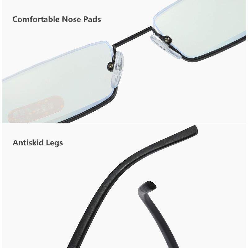 Очки для коррекции зрения Очки металлические унисекс очки для чтения полуоправа женские TR90 анти-синий свет с футляром мужские +1 +1.5 +2.0 +2.5 +3.0 +3.5 +4.0