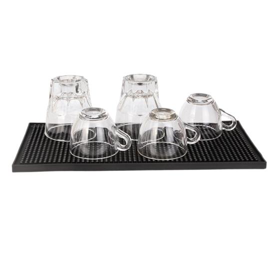 Bar Mat PVC Countertop Coffee Mat Service Spill Mat for Bartender Kitchen Cup Glasses Dish Drying Mat Non-Slip Waterproof Kitchen Counter Protector