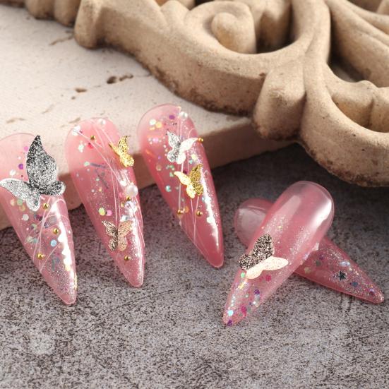 1 Box Nail Decoration Delicate Shape Fade-Resistant Metal 3D Butterfly DIY Nail Art Jewelry Manicure Designs Beauty Supplies