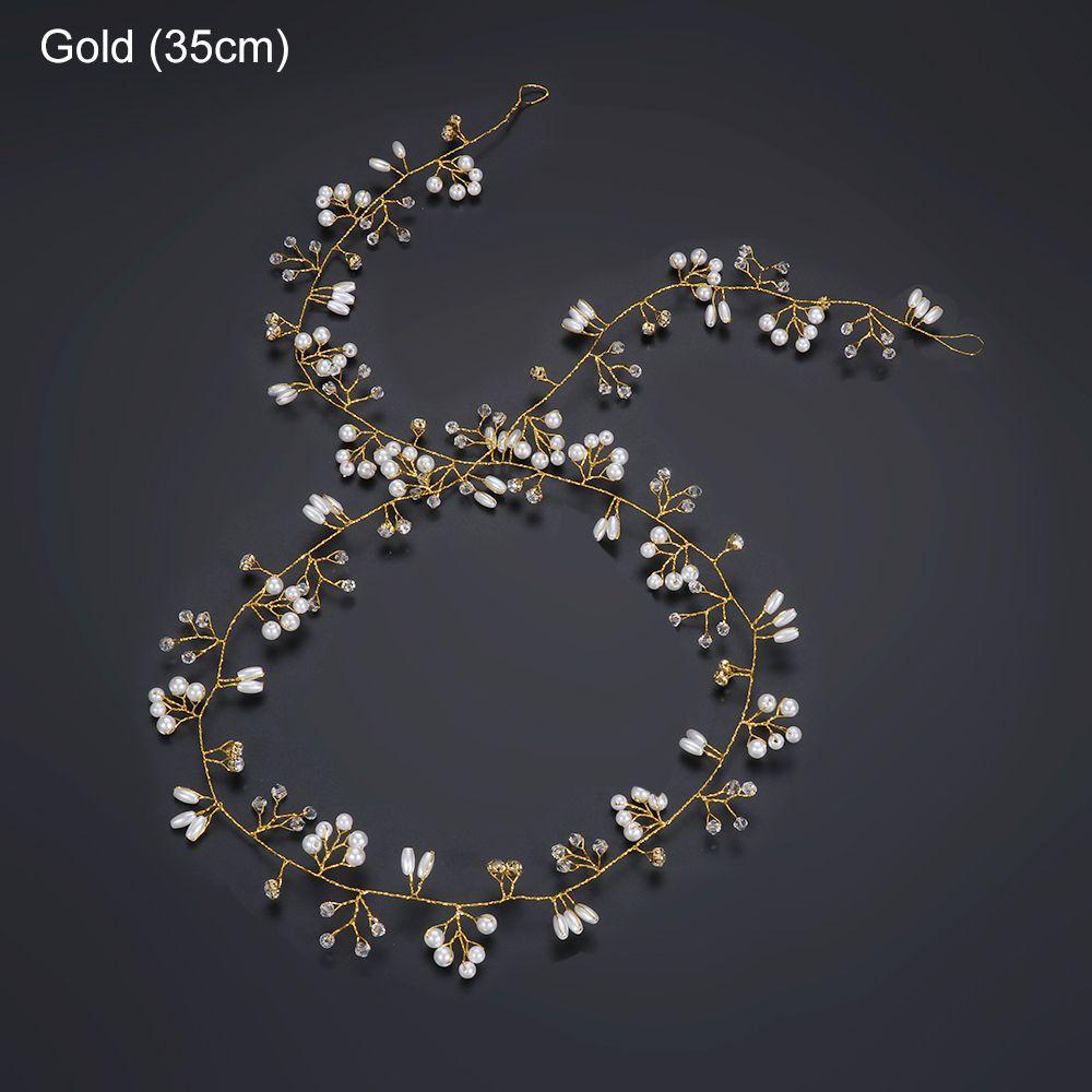 Bridal's Tiara Hair Jewelry Bride Accessories Wedding Hair Vine Diamante Headband Pearl Crystal
